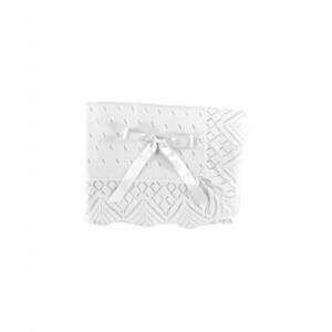NEW JULIANA baby dotted detailed blanket in white